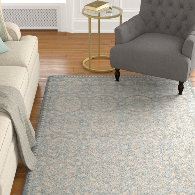 Charlton Home® Sadik Geometric Handmade Tufted Wool Area Rug in DUSTY